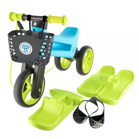 Bicicleta copii 2-5 ani, fara pedale, Funny Wheels Rider Yetti Superpack In Blue Lime, FUNNY WHEELS RIDER 8595557516545 - imagine 21